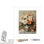 Contenu du kit peinture par numéro Vase de Œillets de Jardin