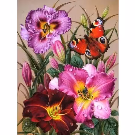 Peinture par Numéro Bouquet de Primevères de Printemps