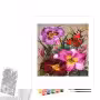 Contenu du kit peinture par numéro Bouquet de Primevères de Printemps