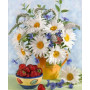 Peinture par Numéro Vase de Marguerites Lumineuses