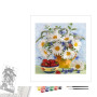Contenu du kit peinture par numéro Vase de Marguerites Lumineuses