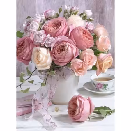Peinture par Numéro Bouquet de Pivoines Pastels