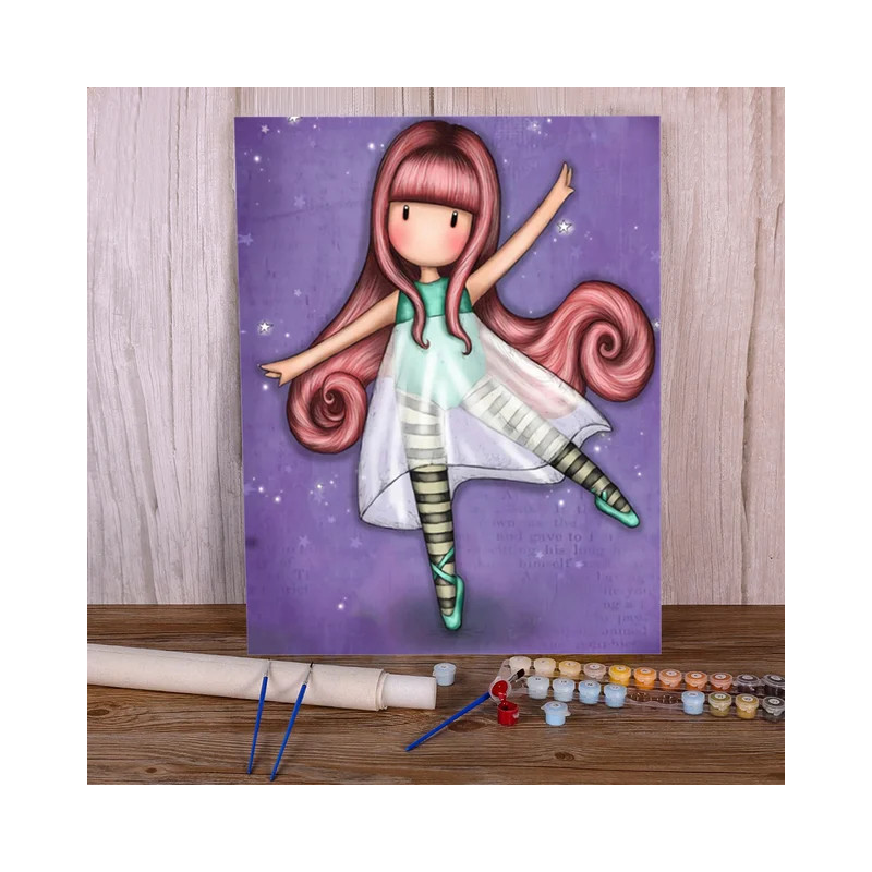 Résultat final de la peinture Gorjuss Fée Ballerine.