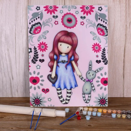Gorjuss : Alice au Pays des Merveilles et son Lapin Peinture Par Numéro Gorjuss