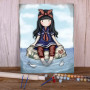 Gorjuss : La Petite Marinière au Bord de l'Eau Peinture Par Numéro Gorjuss