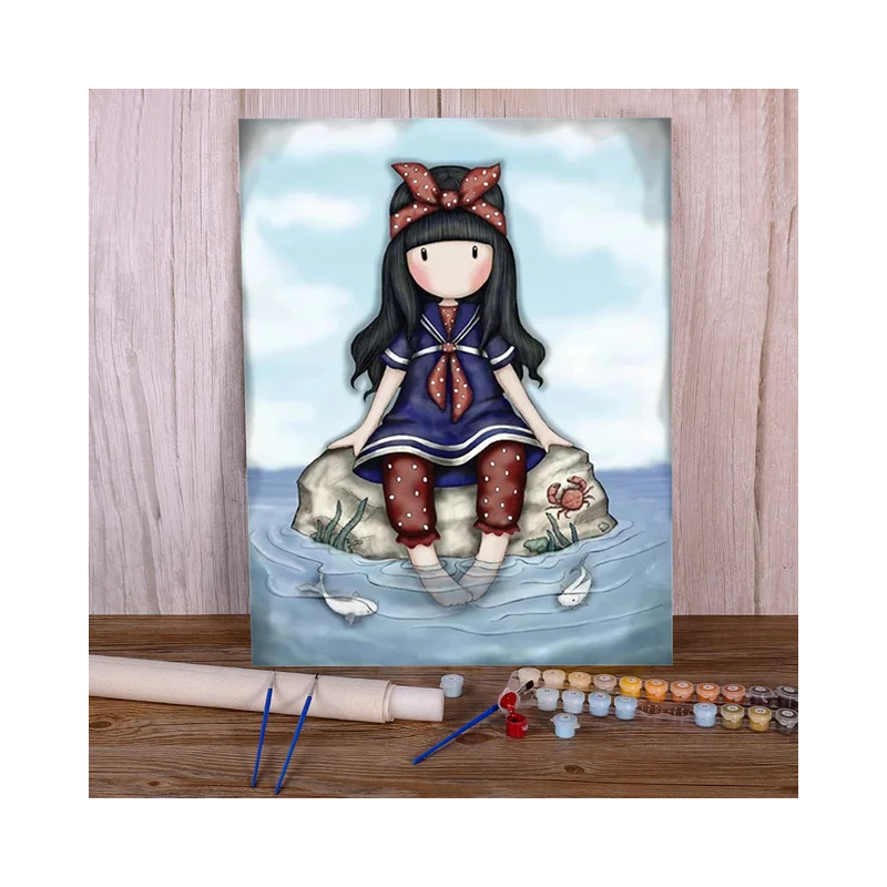 Résultat final de la peinture Gorjuss Petite Marinière.