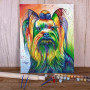 Yorkshire Terrier Multicolore Pop Art Peinture Par Numéros Chiens