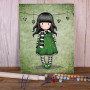 Gorjuss : La Petite Kokeshi en Robe de Printemps Peinture Par Numéro Gorjuss