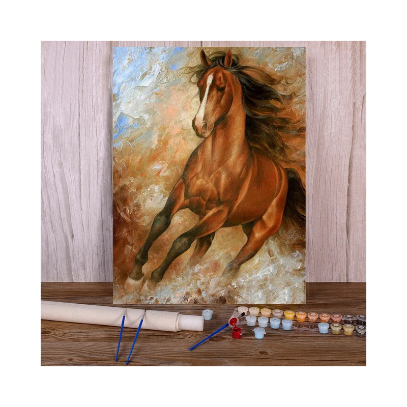 Résultat final attendu pour la peinture Cheval Arabe Alezan