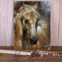 Portrait de l'Étalon Palomino Doré Peinture Par Numéro chevaux
