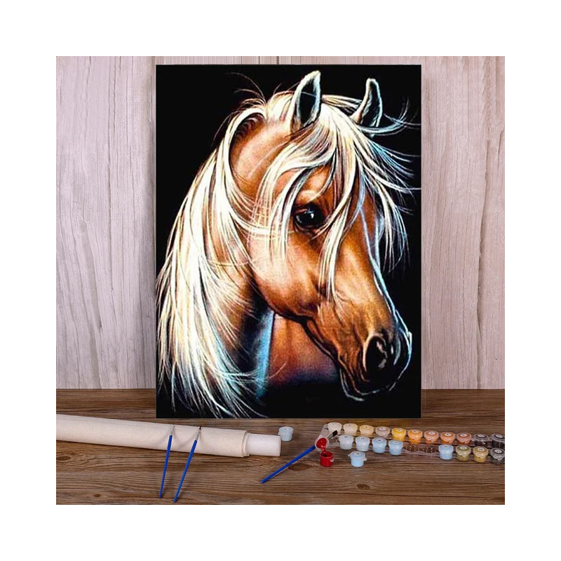 Resultat final du tableau Portrait Cheval Alezan Intense