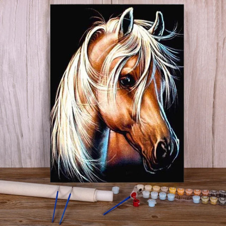 Portrait Cheval Alezan Intense Peinture Par Numéro chevaux