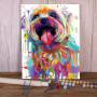 Chien Joyeux Pop Art et Coulures Colorées Peinture Par Numéros Chiens