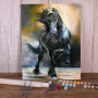Cheval Noir Fougueux Mystique Peinture Par Numéro chevaux