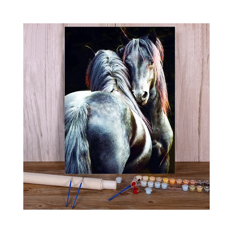 Resultat final du tableau Duo Chevaux Nacrés Mystiques