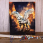 Cheval Ailé Envol Enflammé Sublime Peinture Par Numéro chevaux