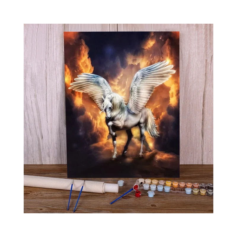 Resultat final du tableau Cheval Ailé Envol Enflammé Sublime