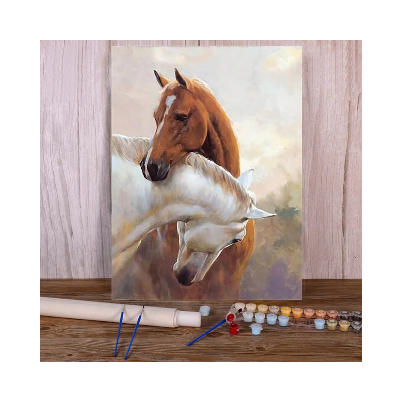 Resultat final du tableau Tendres Complicités Chevaux Câlins