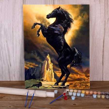 Étalon de Feu Créature Ardente Peinture Par Numéro chevaux