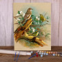 Trio de Fauvettes au Cœur du Printemps Peinture Par Numéro Oiseaux