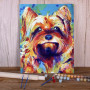 Yorkshire Terrier Regard Coloré Peinture Par Numéros Chiens