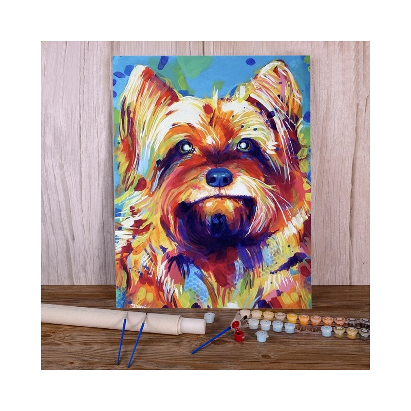 Resultat final du tableau Yorkshire Terrier Regard Coloré