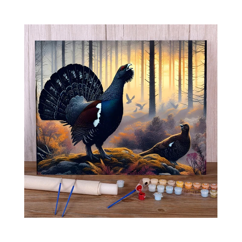 Résultat final de la peinture par numéro Coq de Bruyère