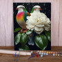 Duo d'Oiseaux & Pivoine de Nacre Peinture Par Numéro Oiseaux