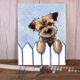 Petit Chien Curieux derrière sa Barrière Peinture Par Numéros Chiens