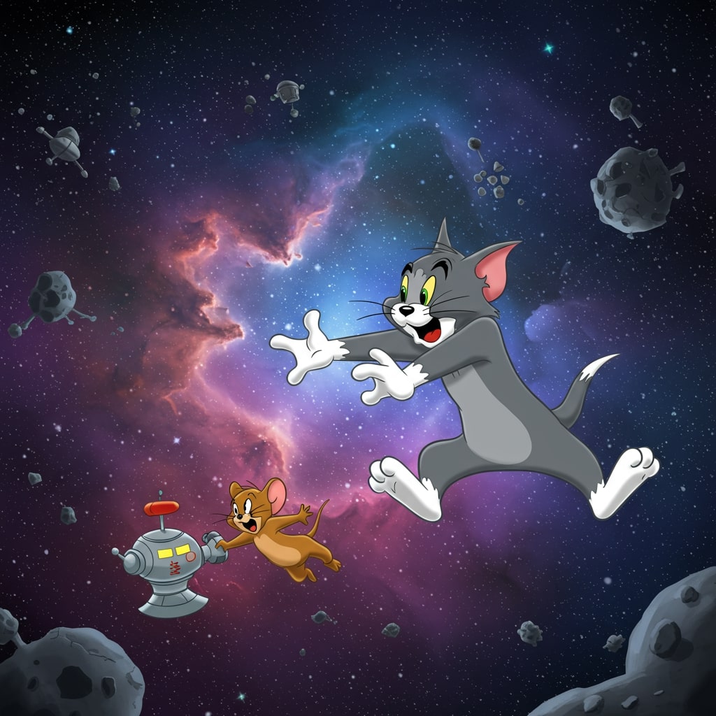Résultat final du tableau Tom et Jerry : Aventure Spatiale.