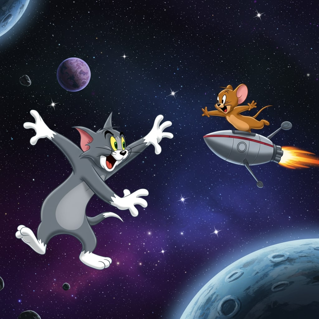 Résultat final du tableau Tom et Jerry : La Poursuite en Fusée.