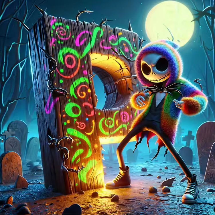 Kit Peinture par Numéro Halloween : Jack et la Lettre Fluo Mystique