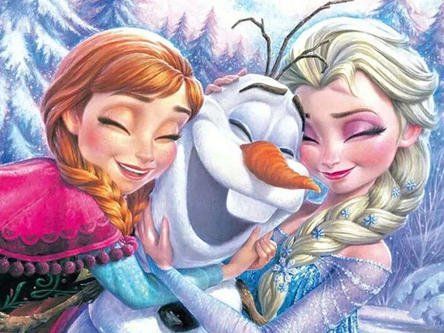 Résultat final du tableau La Reine des Neiges : Un Câlin Chaleureux.