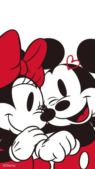 Résultat final du tableau Mickey et Minnie : Amour en Rouge et Noir.