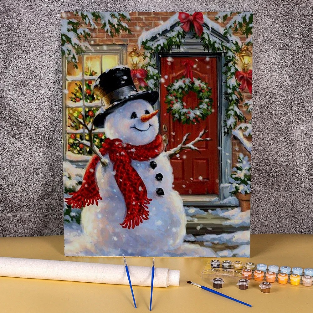 Résultat final du tableau Bonhomme de Neige Accueillant.