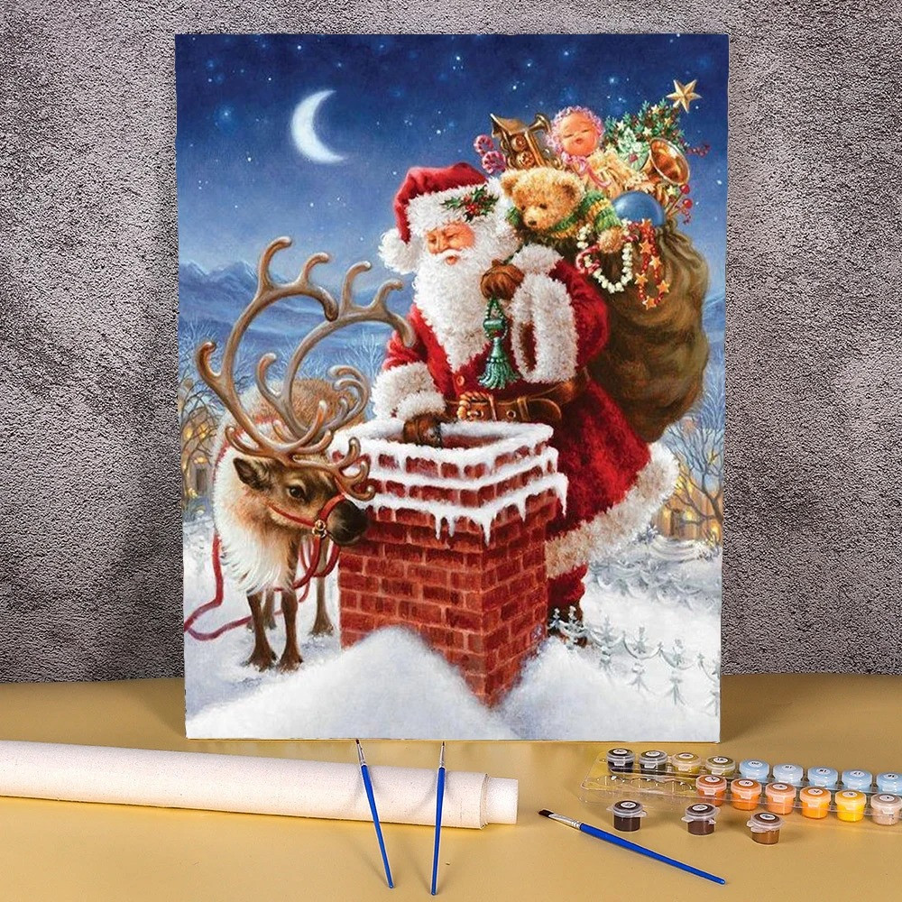 Résultat final du tableau Père Noël sur le Toit.