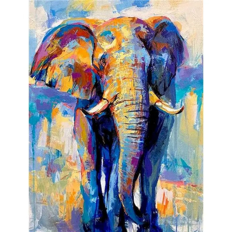 Résultat final du tableau Éléphant : Le Colosse Coloré