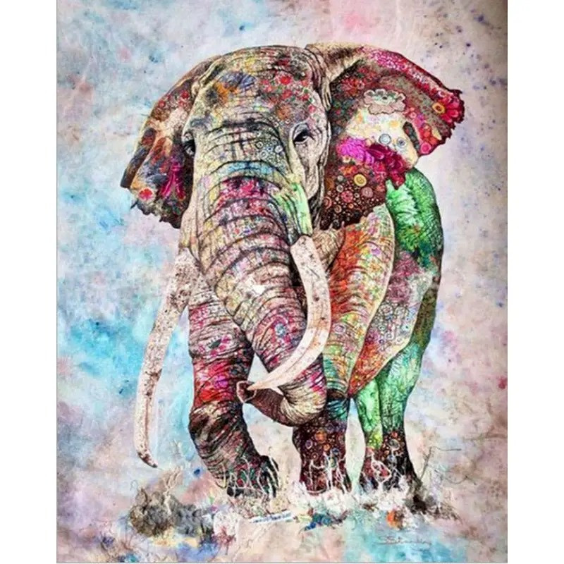 Résultat final du tableau Éléphant : Mosaïque Sacrée