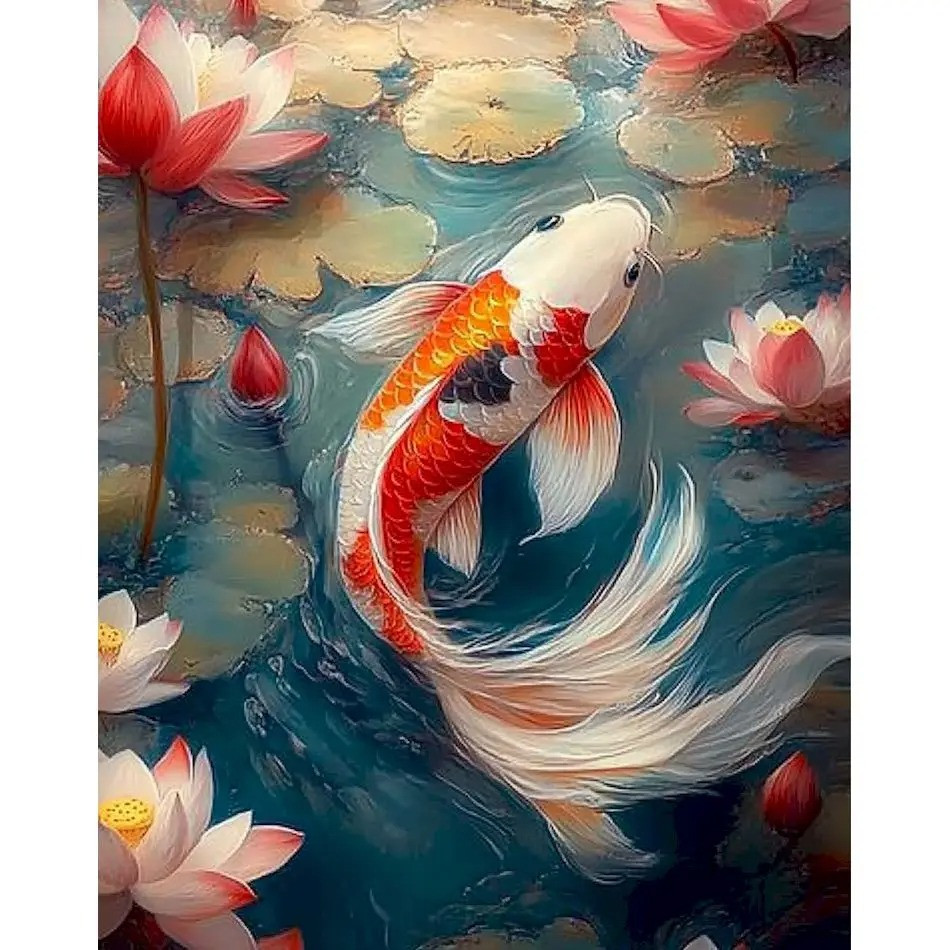 Résultat final du tableau Carpe Koï : Danse des Lotus