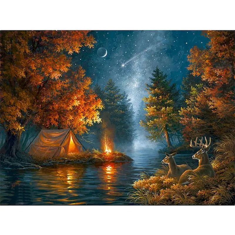 Résultat final du tableau Nuit Étoilée : Le Camp des Cerfs