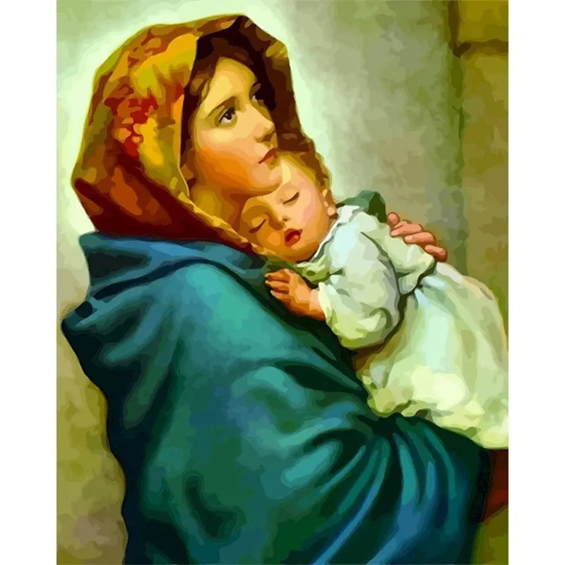 Résultat final du tableau Vierge Marie : Douceur Maternelle