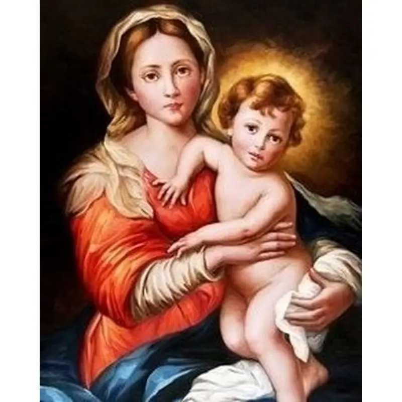 Résultat final du tableau Vierge à l'Enfant : Style Renaissance