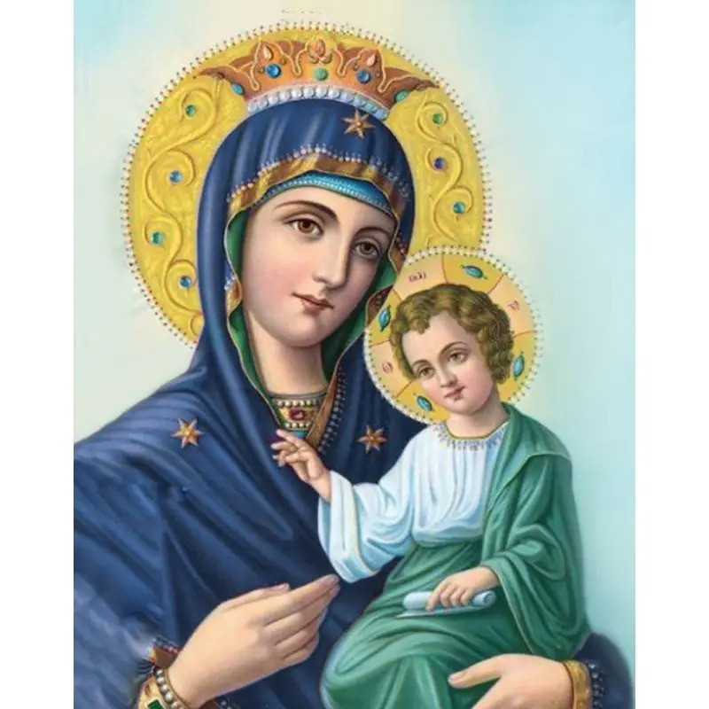 Résultat final du tableau Vierge à l'Enfant : Icône Royale