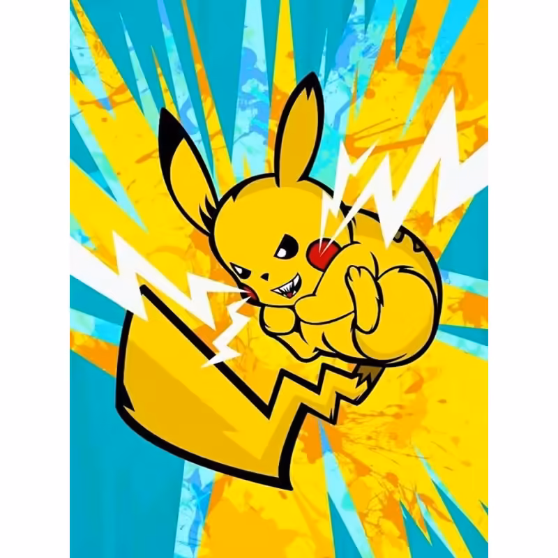 Resultat final du tableau Pikachu Pop Art Foudroyant