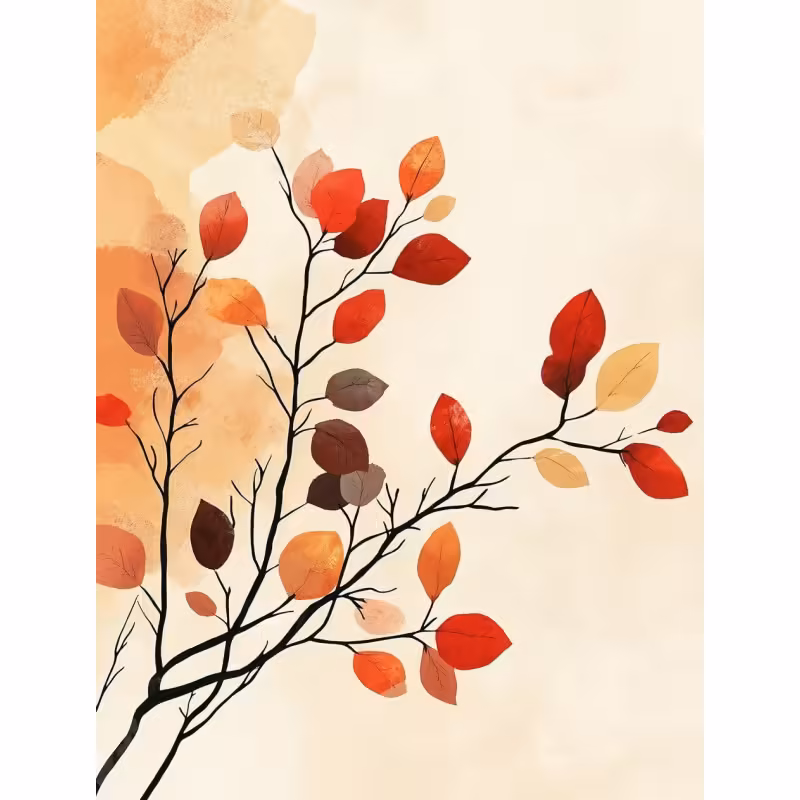 Resultat final du tableau Branche d'Automne Minimaliste