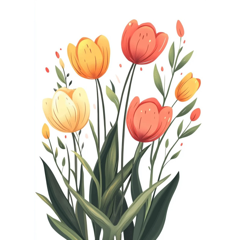 Resultat final du tableau Bouquet d'Anthuriums Tropicaux