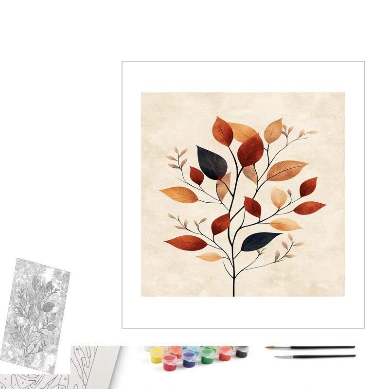 Contenu complet du kit peinture par numero Rêve de Botanique Pastel