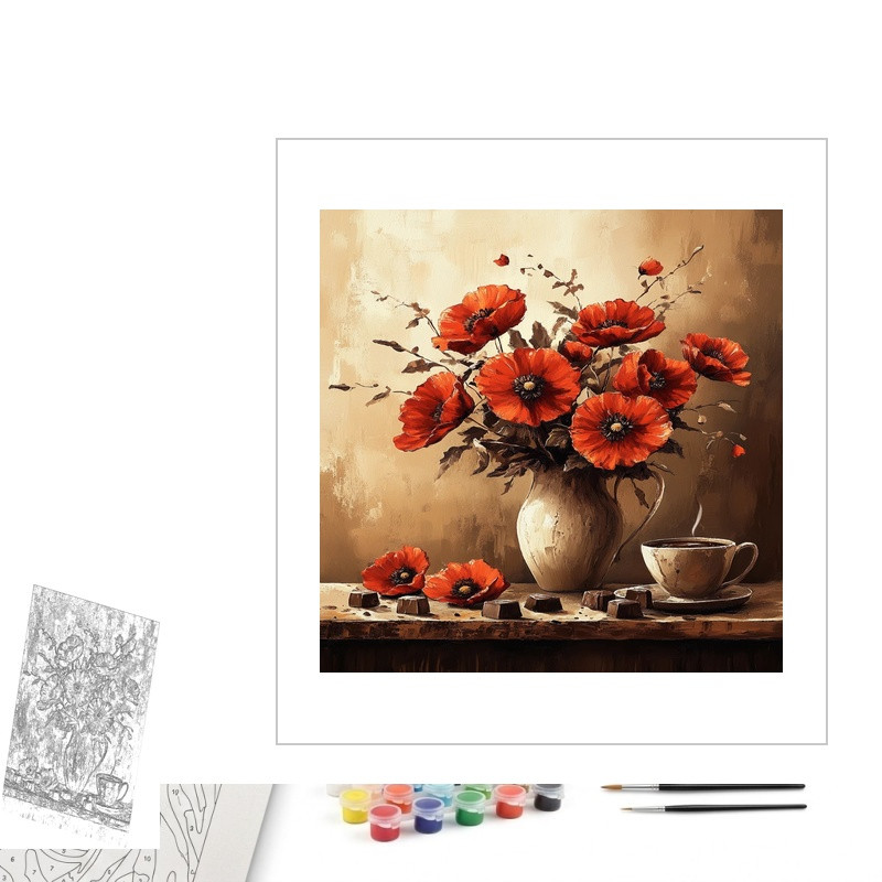 Contenu complet du kit peinture par numero Rêve de Lys Sauvages