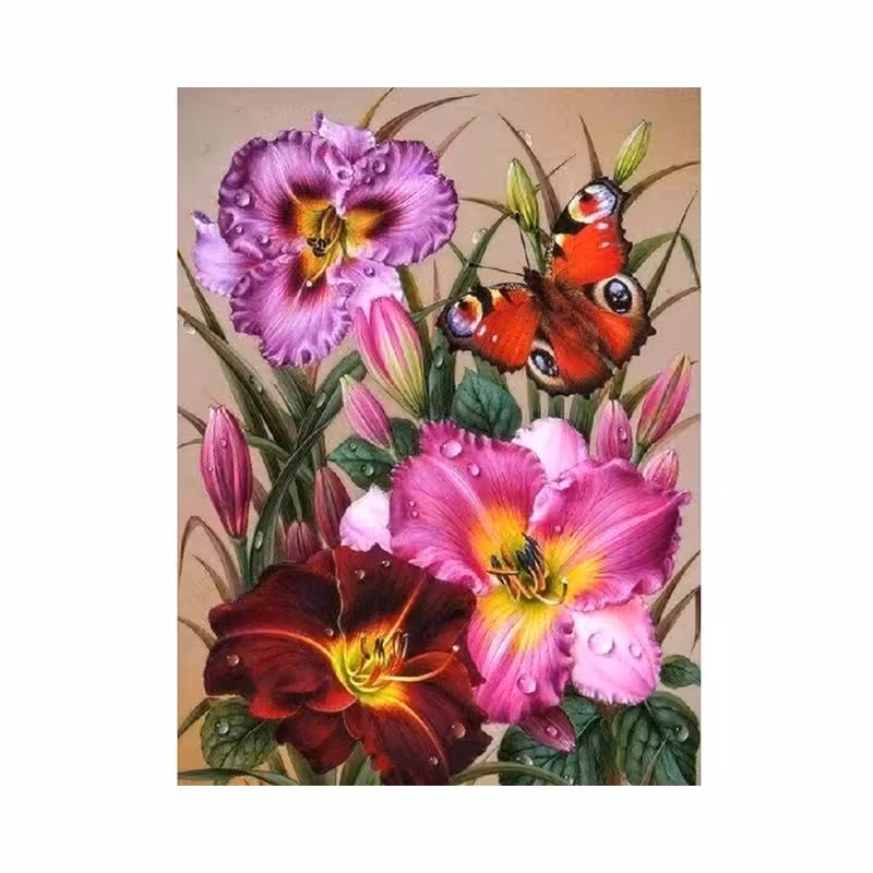 Resultat final du tableau Bouquet de Primevères de Printemps