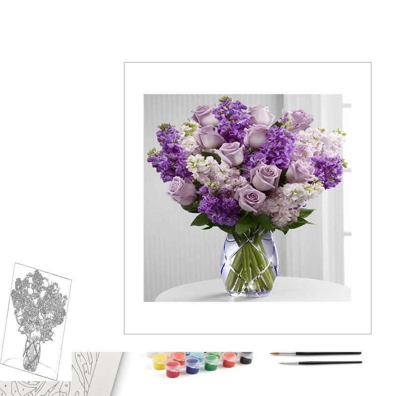 Contenu complet du kit peinture par numero Poésie de Fleurs des Bois